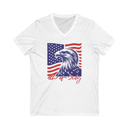 4th of July - Jersey Short Sleeve V-Neck Tee