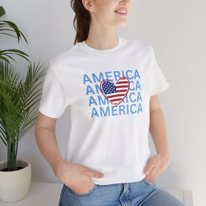 America Heart - Ladies Jersey Short Sleeve Tee