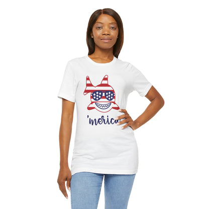 Merica Shark - Ladies Jersey Short Sleeve Tee