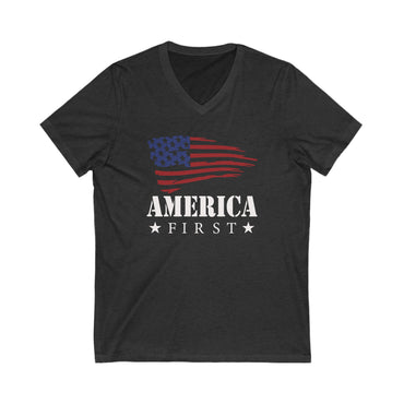 America First - Jersey Short Sleeve V-Neck Tee