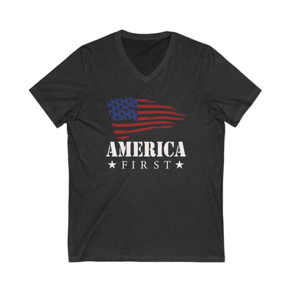 America First - Jersey Short Sleeve V-Neck Tee