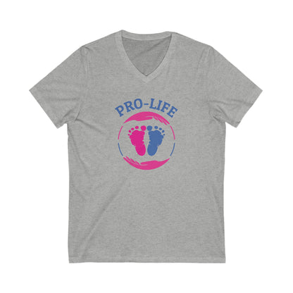 Pro Life - Ladies Jersey Short Sleeve V-Neck Tee