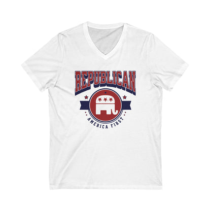 Republican - Ladies Jersey Short Sleeve V-Neck Tee