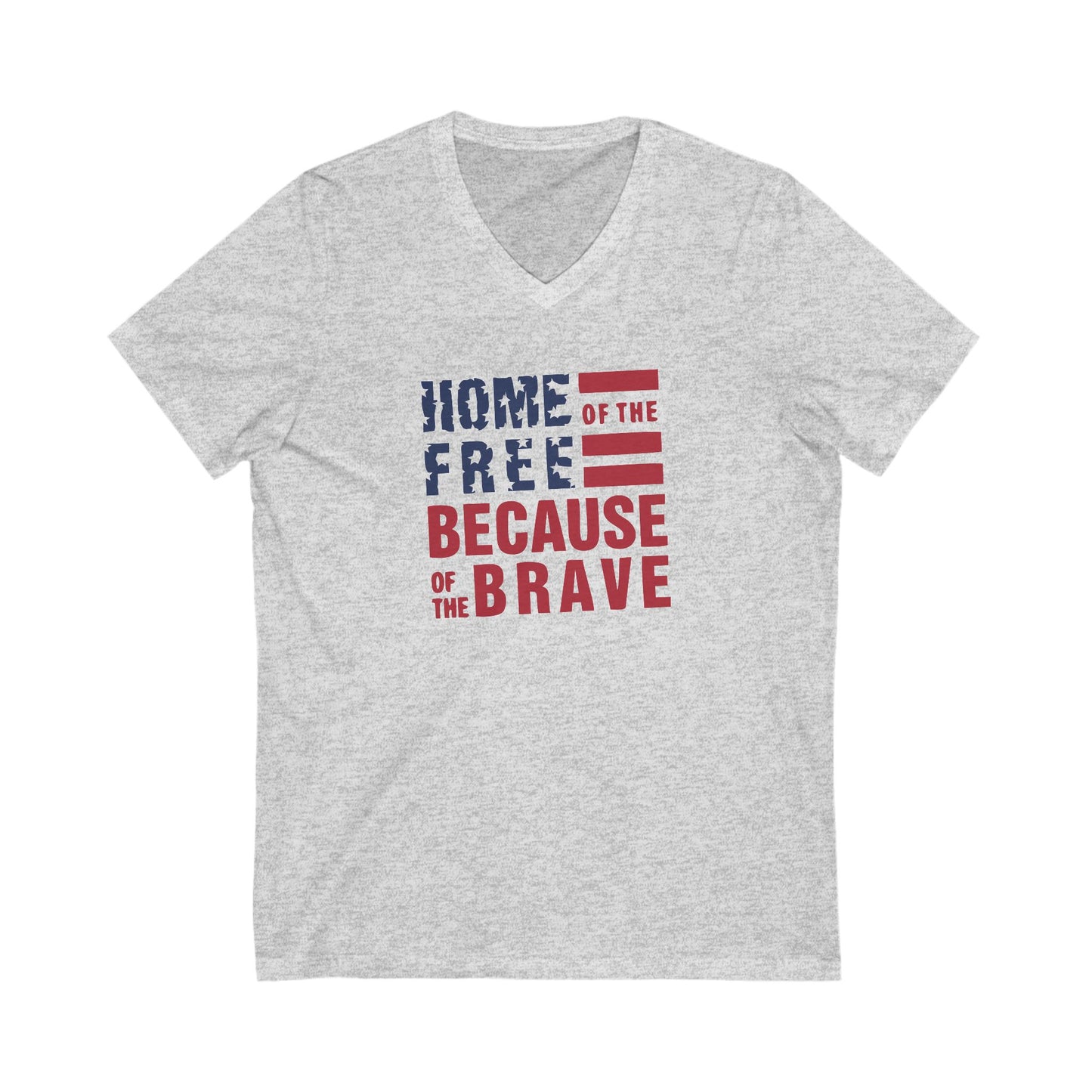 Home Of The Free - Ladies Jersey Short Sleeve V-Neck Tee