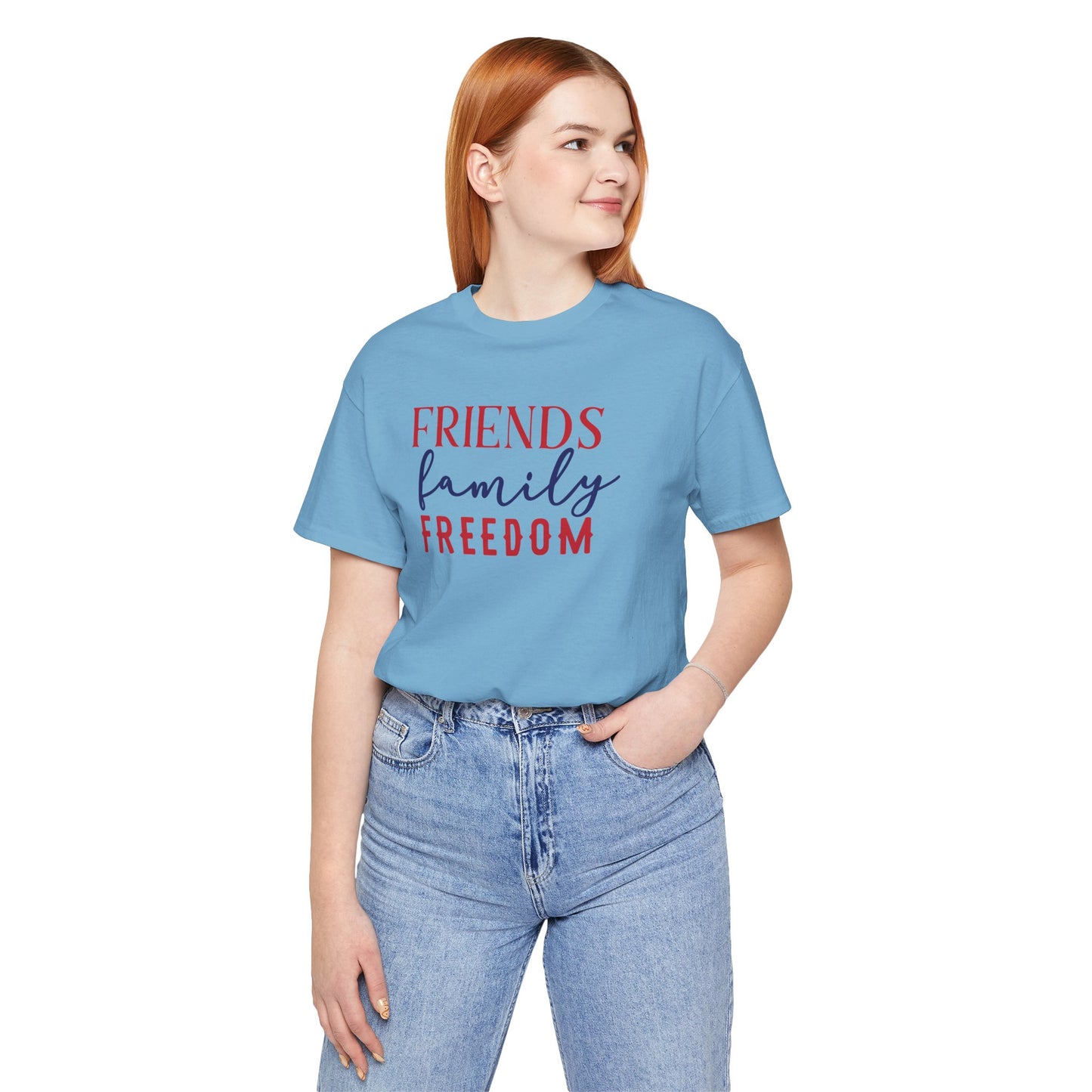 Friends Family Freedom - Ladies Jersey Short Sleeve Tee