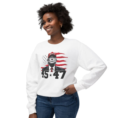 Trump 45 47 - Ladies Lightweight Crewneck Sweatshirt