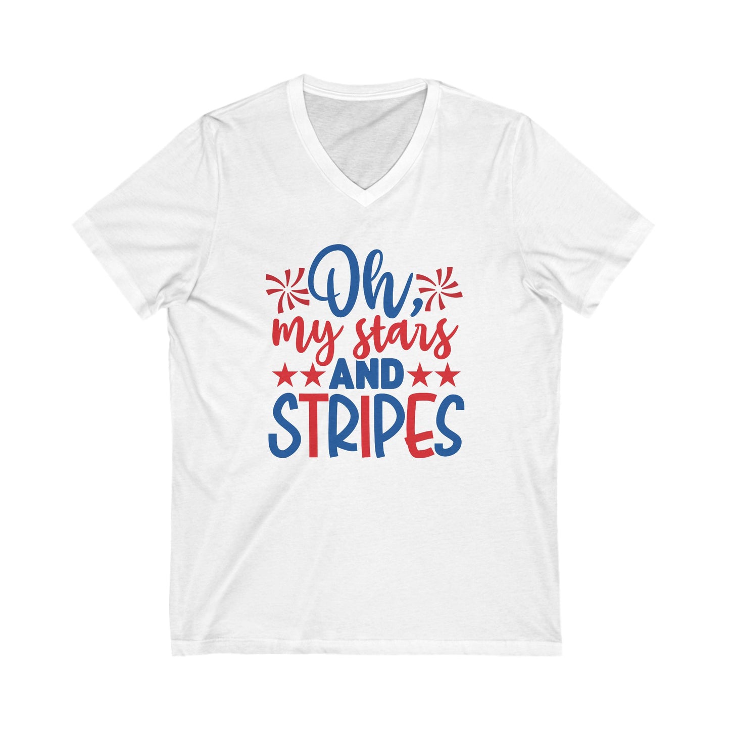 Oh My Stars And Stripes - Men's Jersey Short Sleeve V-Neck Tee