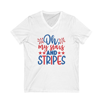 Oh My Stars And Stripes - Men's Jersey Short Sleeve V-Neck Tee