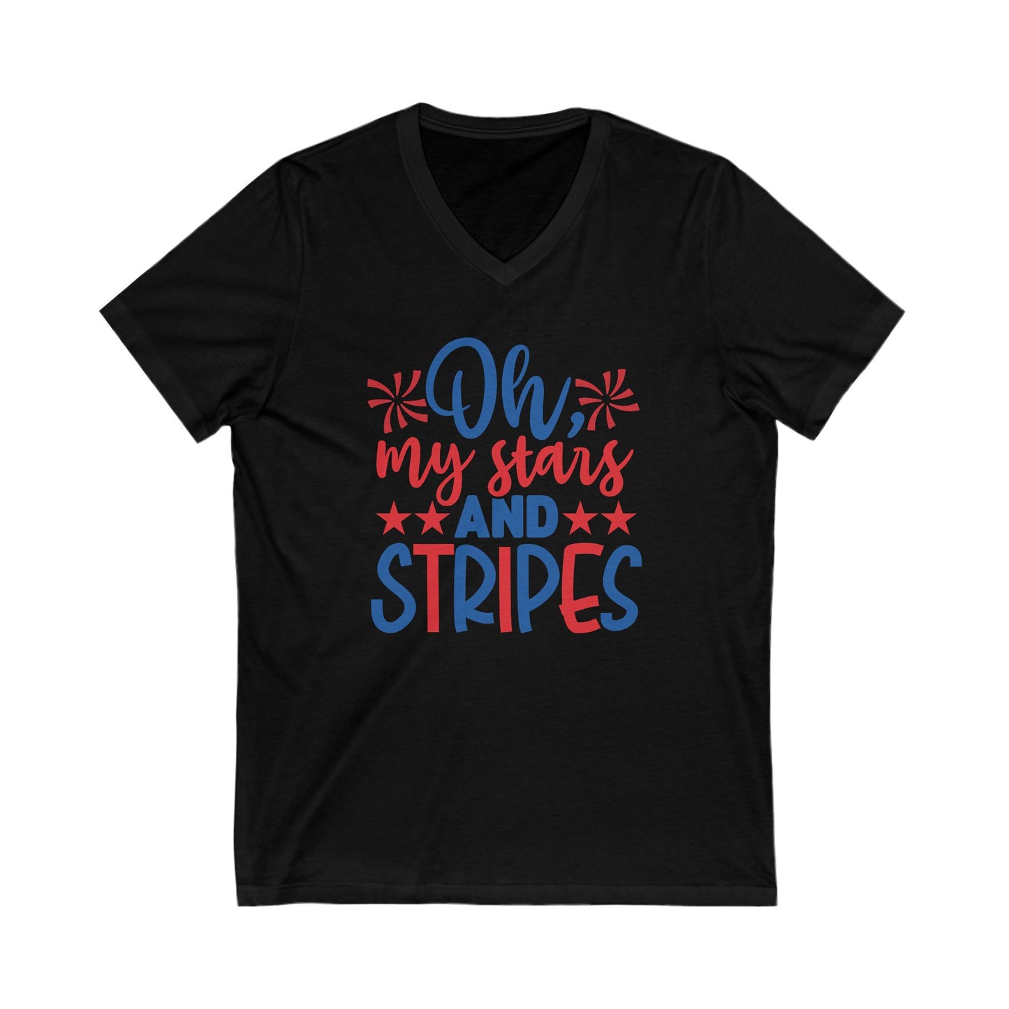 Oh My Stars And Stripes - Men's Jersey Short Sleeve V-Neck Tee