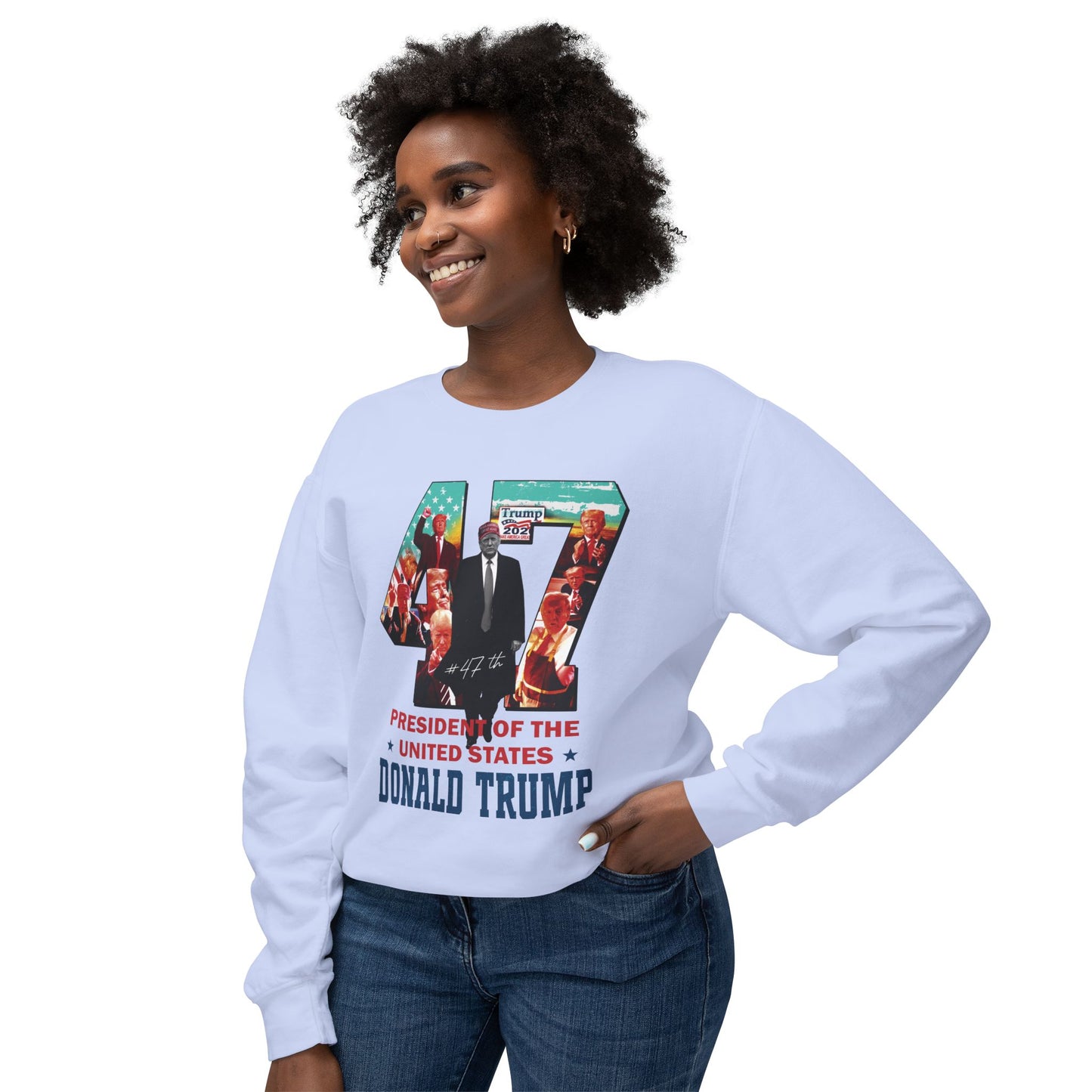 Trump 47 - Ladies Lightweight Crewneck Sweatshirt