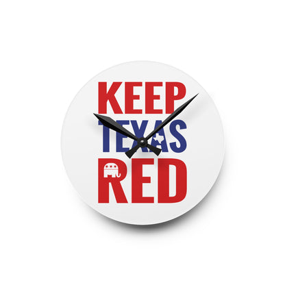 Keep Texas Red - Acrylic Wall Clock