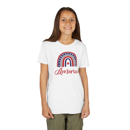 American Rainbow - Girls Youth Short Sleeve Tee