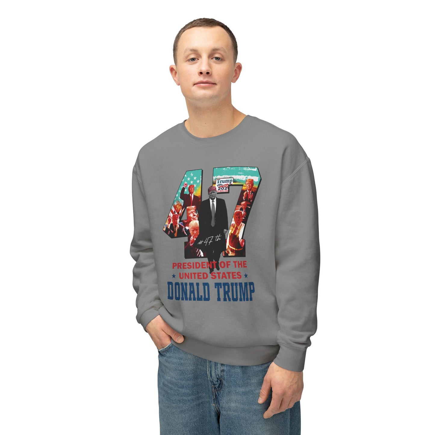 Trump 47 - Men's Lightweight Crewneck Sweatshirt