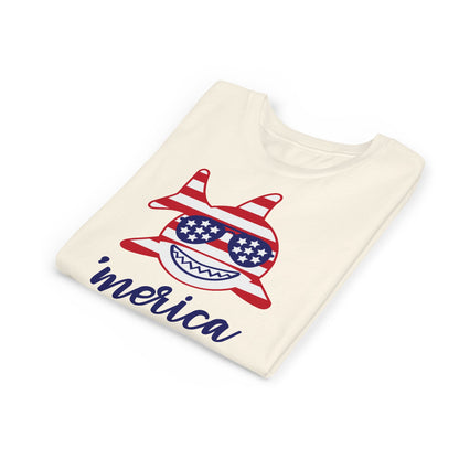 Merica Shark - Girls Youth Short Sleeve Tee