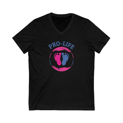 Pro Life - Ladies Jersey Short Sleeve V-Neck Tee