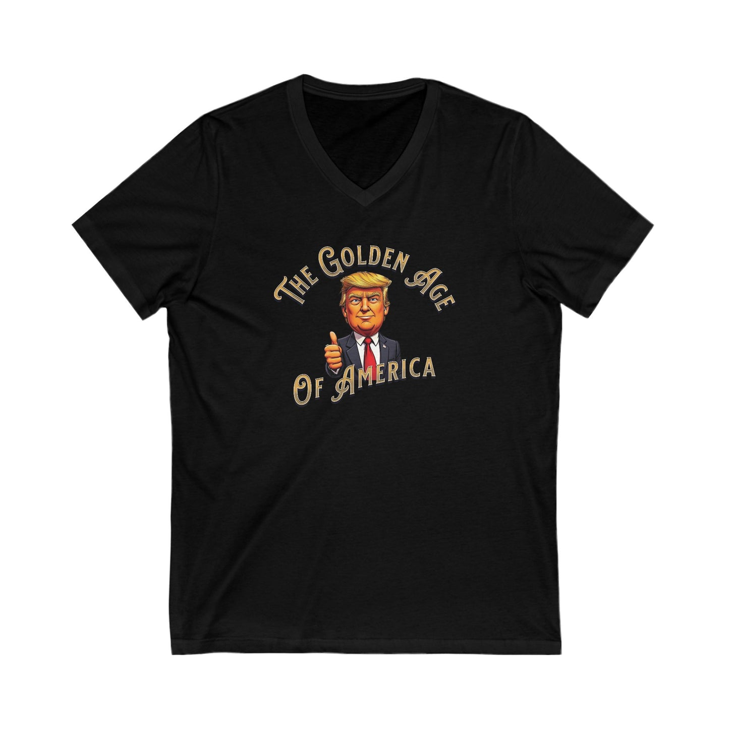 Golden Age of America - Ladies Jersey Short Sleeve V-Neck Tee