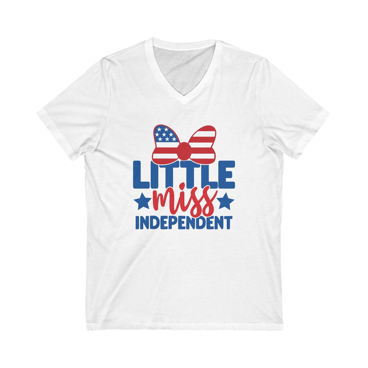 Little Miss Independent - Ladies Jersey Short Sleeve V-Neck Tee