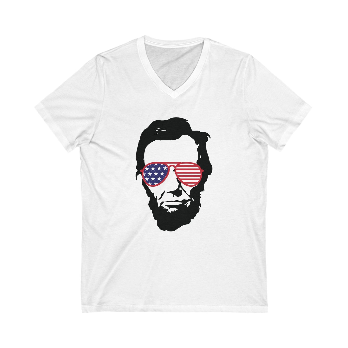 Abraham Lincoln - Ladies Jersey Short Sleeve V-Neck Tee