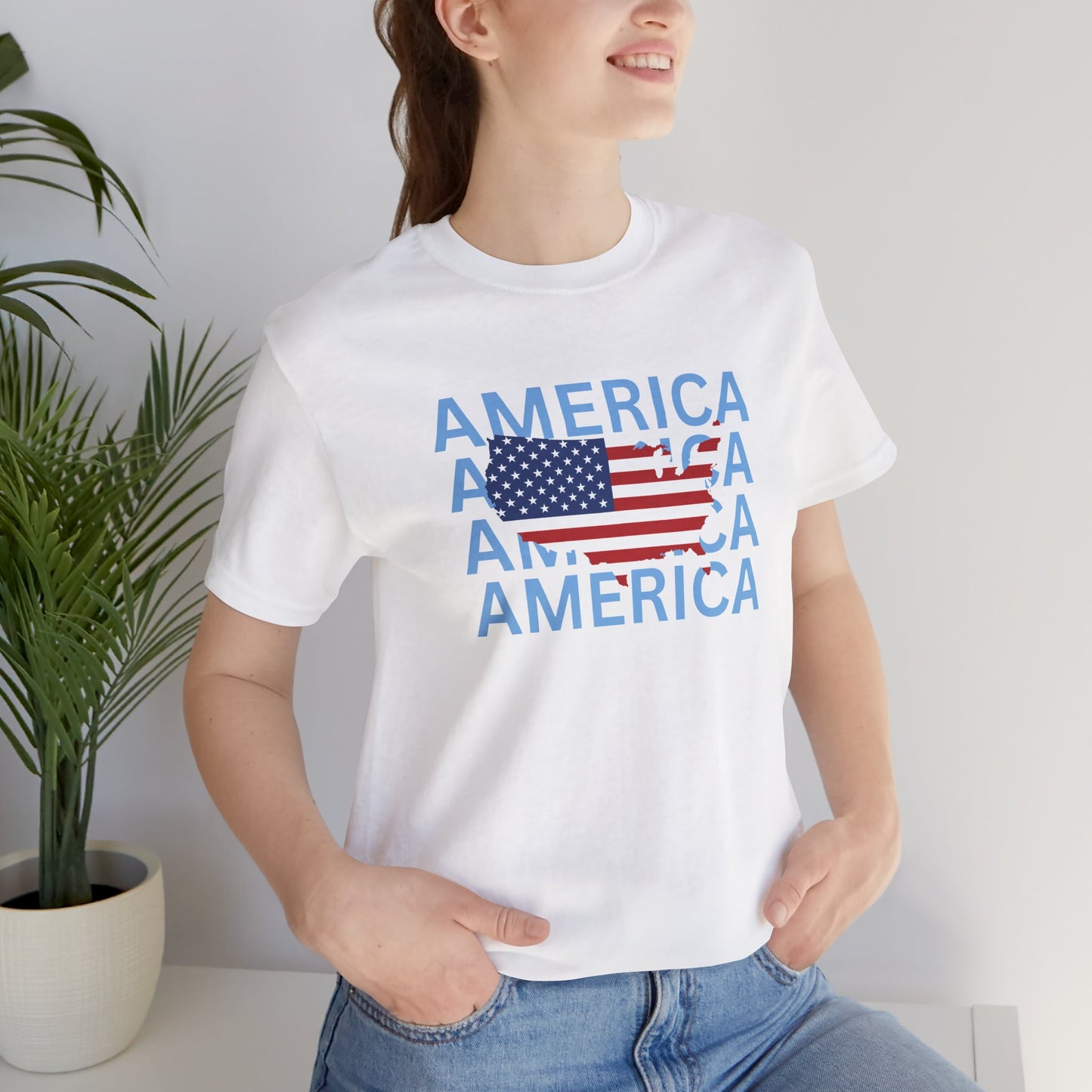 America USA - Ladies Jersey Short Sleeve Tee