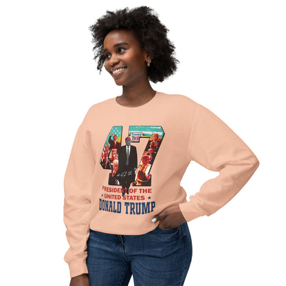 Trump 47 - Ladies Lightweight Crewneck Sweatshirt