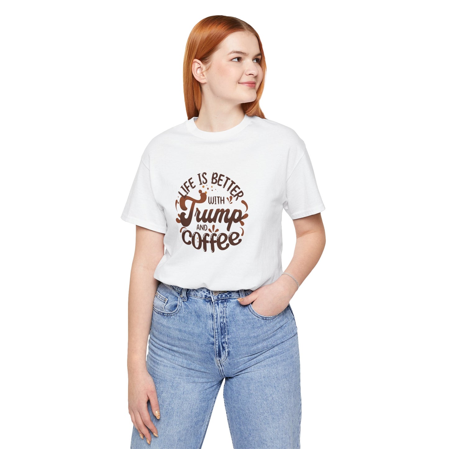 Trump and Coffee - Ladies Jersey Short Sleeve Tee