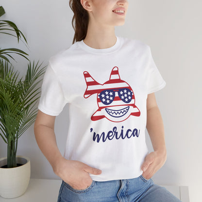 Merica Shark - Ladies Jersey Short Sleeve Tee