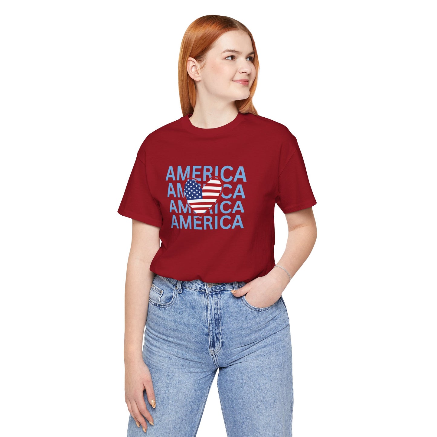 America Heart - Ladies Jersey Short Sleeve Tee