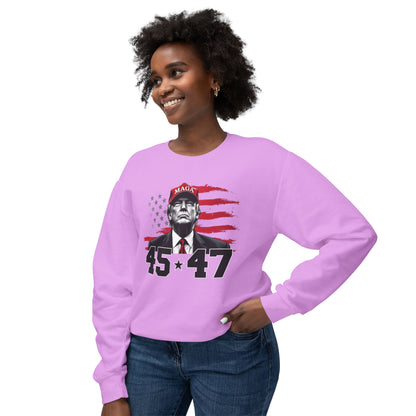 Trump 45 47 - Ladies Lightweight Crewneck Sweatshirt