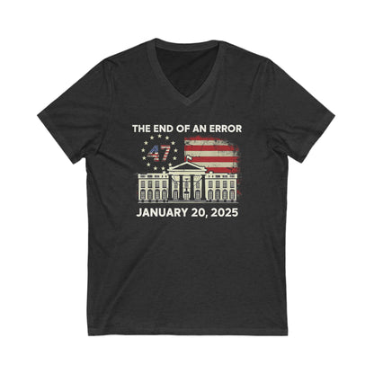 The End Of An Error - Ladies Jersey Short Sleeve V-Neck Tee