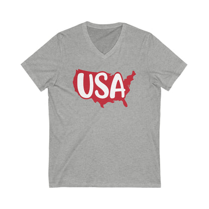 USA - Jersey Short Sleeve V-Neck Tee