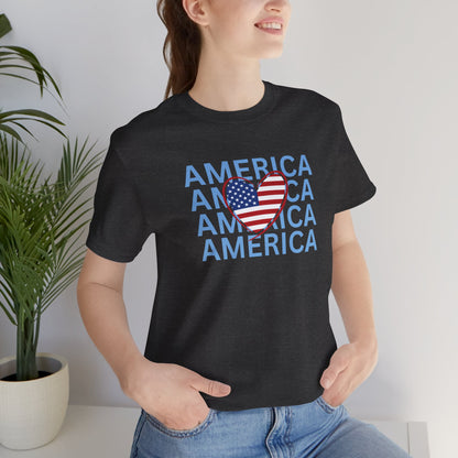 America Heart - Ladies Jersey Short Sleeve Tee