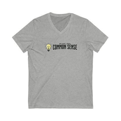 Common Sense - Ladies Jersey Short Sleeve V-Neck Tee