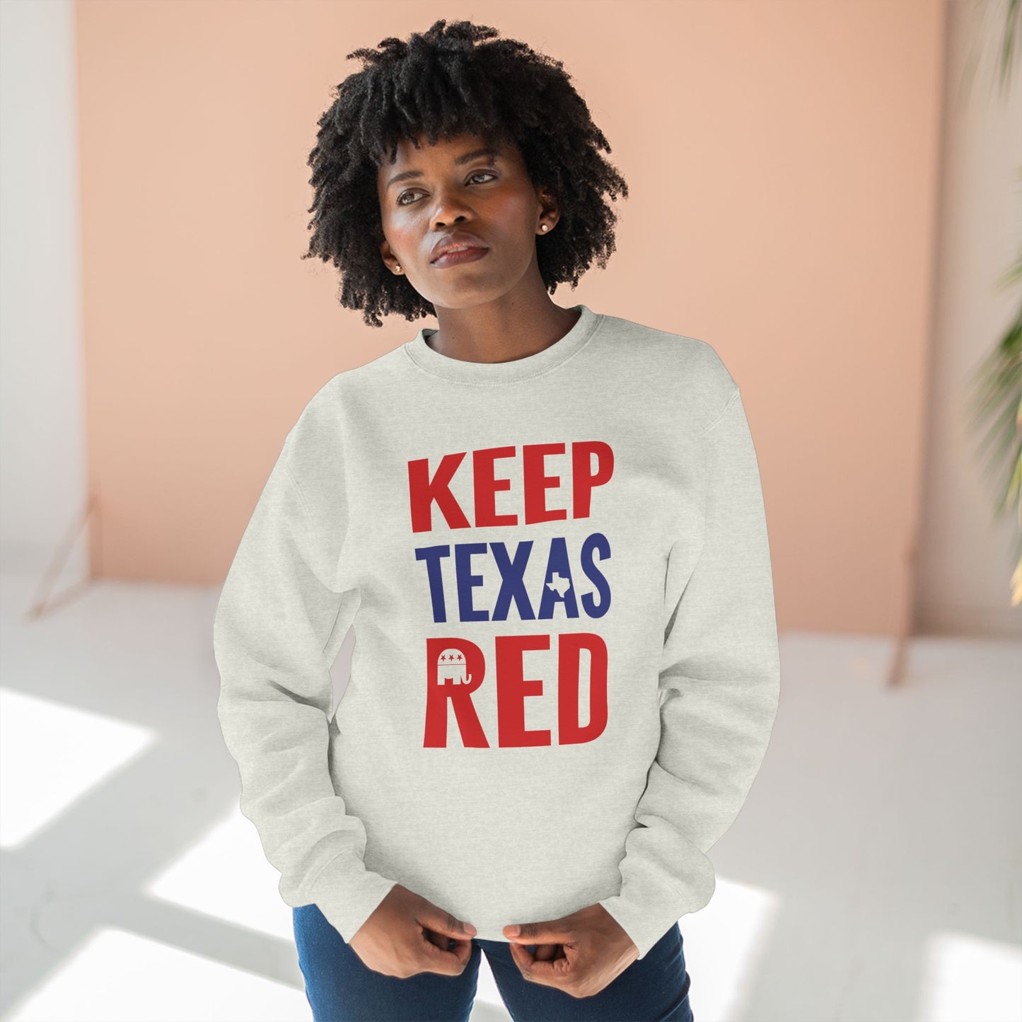 Keep Texas Red - Ladies Crewneck Sweatshirt