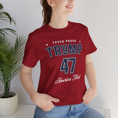 Trump 47 America First - Ladies Jersey Short Sleeve Tee