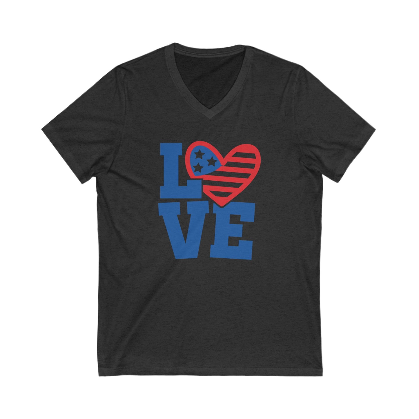 Love America - Ladies Jersey Short Sleeve V-Neck Tee