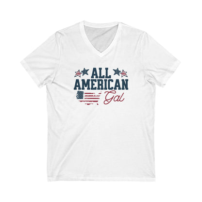 All American Gal - Jersey Short Sleeve V-Neck Tee