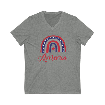 America Arch - Jersey Short Sleeve V-Neck Tee