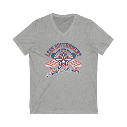 Less Government - Ladies Jersey Short Sleeve V-Neck Tee