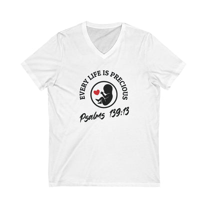 Pro Life - Ladies Jersey Short Sleeve V-Neck Tee