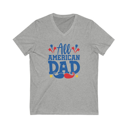 All American Dad - Men's Jersey Short Sleeve V-Neck Tee