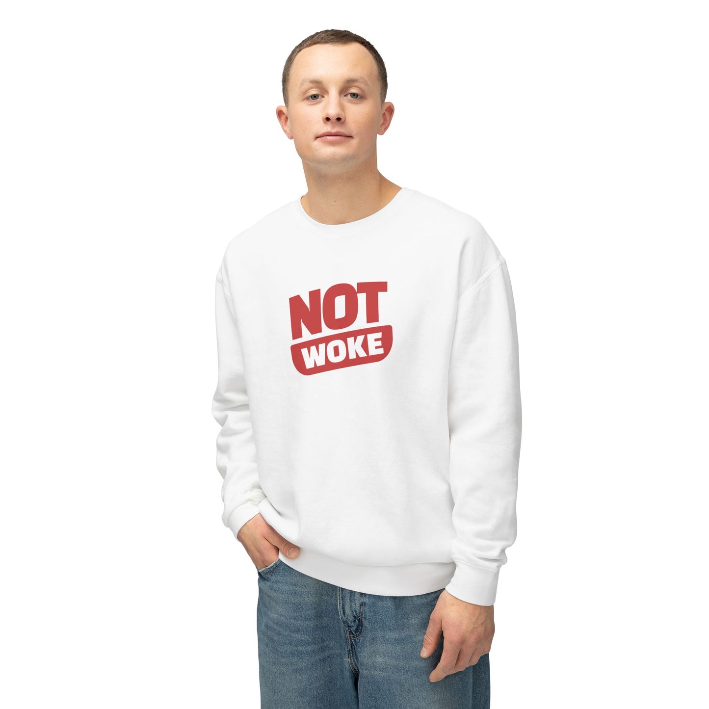 Not Woke - Men's Lightweight Crewneck Sweatshirt