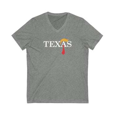 Texas Trump Tie - Ladies Jersey Short Sleeve V-Neck Tee