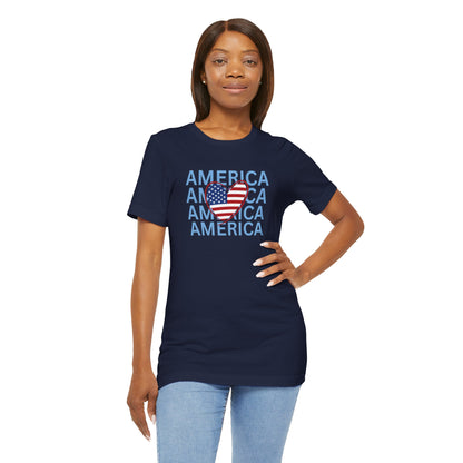 America Heart - Ladies Jersey Short Sleeve Tee