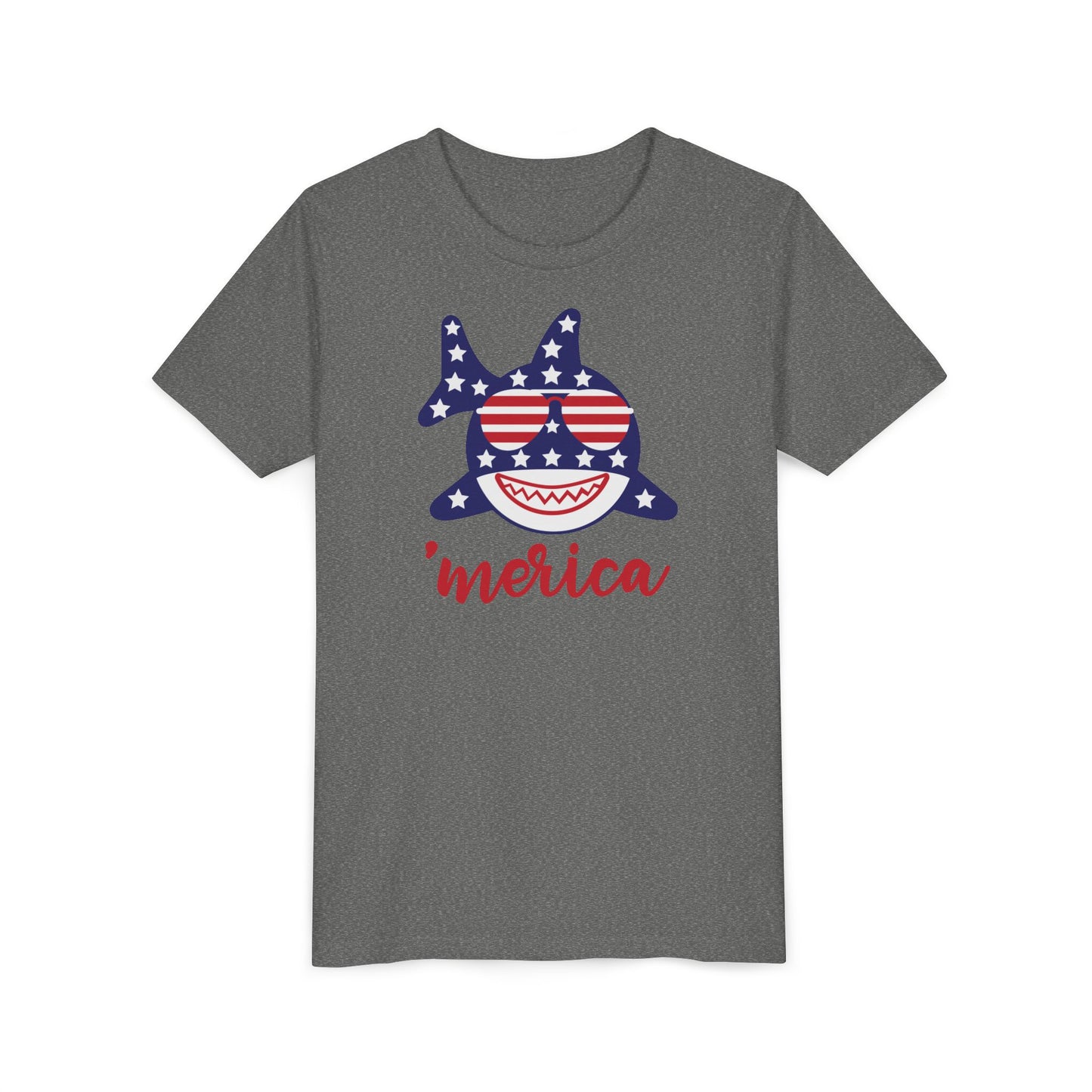 Merica Shark - Boys Youth Short Sleeve Tee