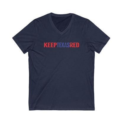 Keep Texas Red - Jersey Short Sleeve V-Neck Tee