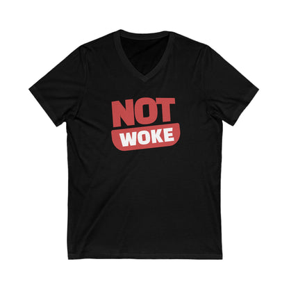 Not Woke - Men's Jersey Short Sleeve V-Neck Tee