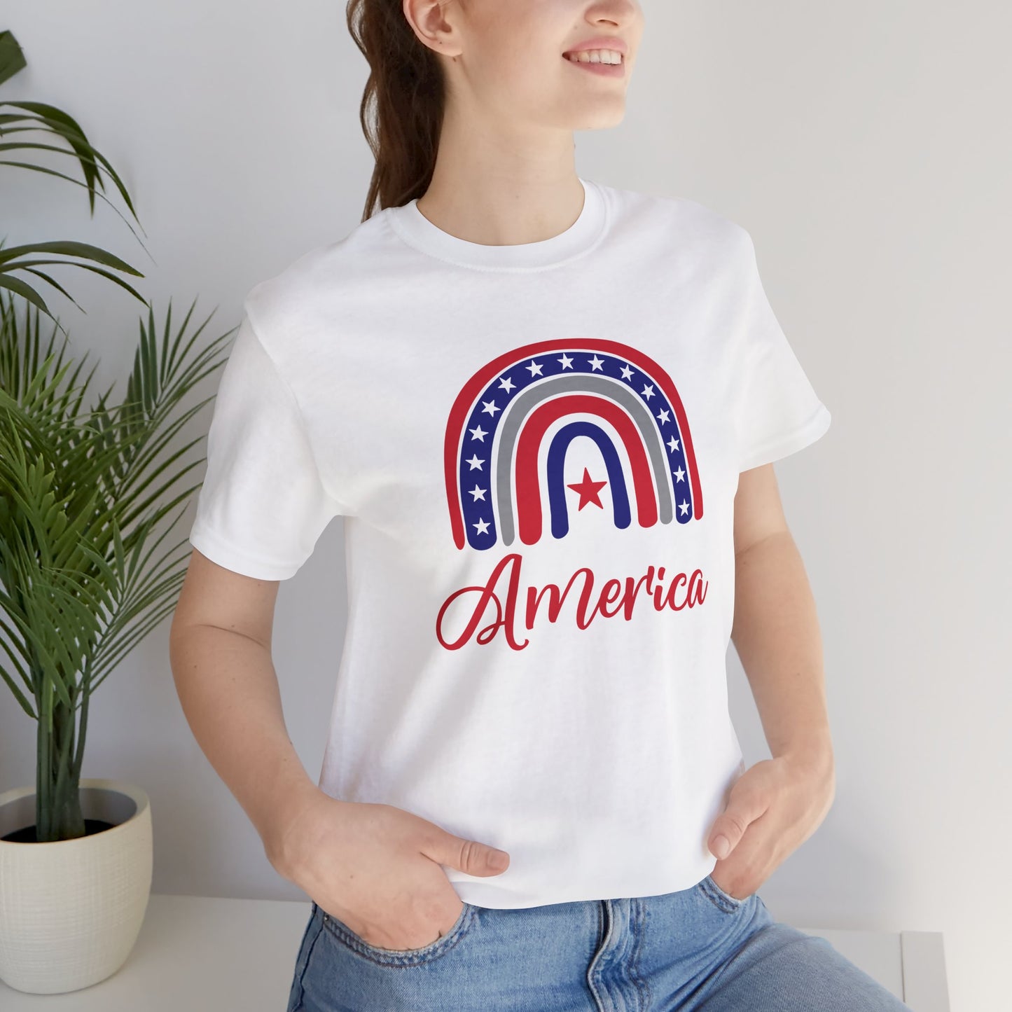 America Rainbow - Ladies Jersey Short Sleeve Tee