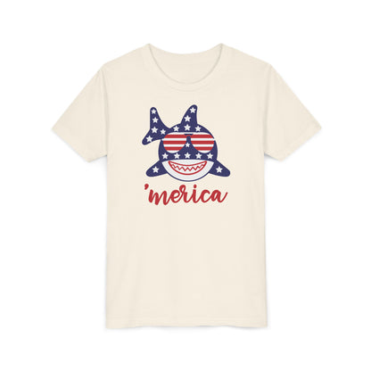 Merica Shark - Boys Youth Short Sleeve Tee