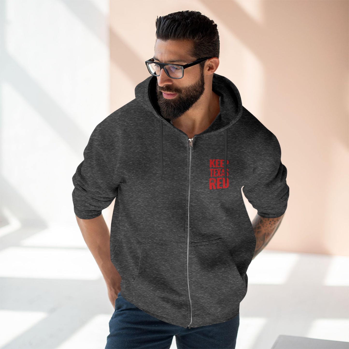 Keep Texas Red - Zip Hoodie