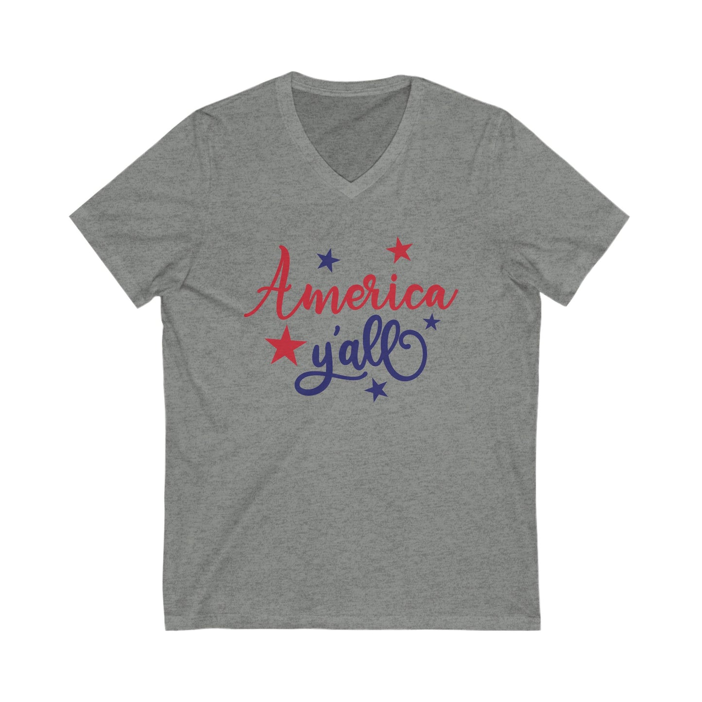 America Yall- Jersey Short Sleeve V-Neck Tee